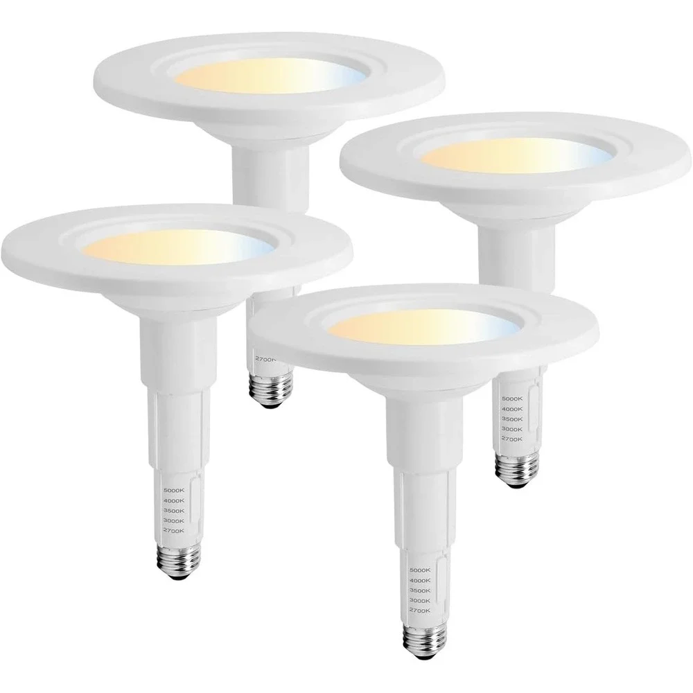 Jolux 5/6 Inch 5CCT LED Can Light 4Pk E26 Base Dimmable Downlight 2700K-5000K